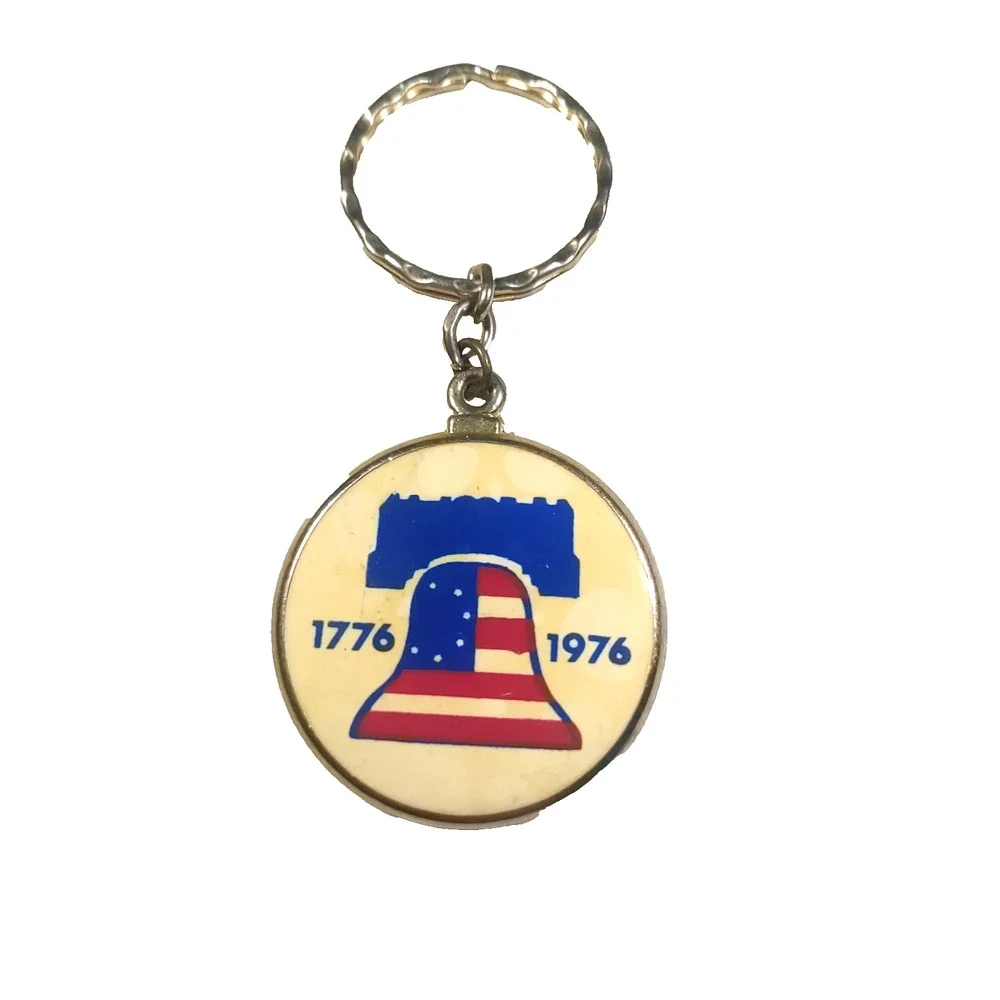 Bicentennial Keychain Liberty Bell Gold Tone 1776 -1976